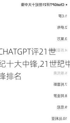 CHATGPT评21世纪十大中锋,21世纪中锋排名