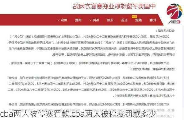 cba两人被停赛罚款,cba两人被停赛罚款多少