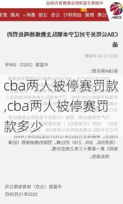 cba两人被停赛罚款,cba两人被停赛罚款多少