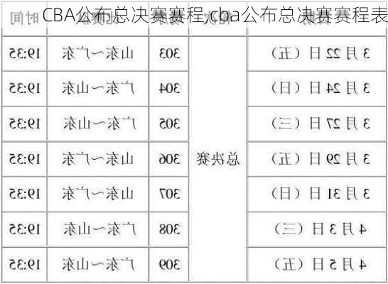 CBA公布总决赛赛程,cba公布总决赛赛程表