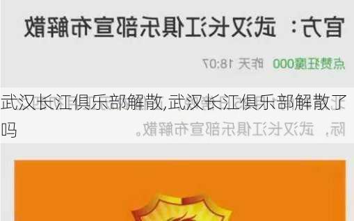 武汉长江俱乐部解散,武汉长江俱乐部解散了吗