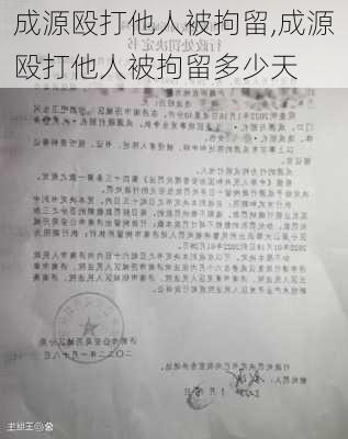 成源殴打他人被拘留,成源殴打他人被拘留多少天