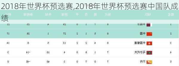 2018年世界杯预选赛,2018年世界杯预选赛中国队成绩