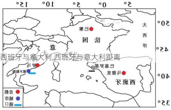 西班牙与意大利,西班牙与意大利距离