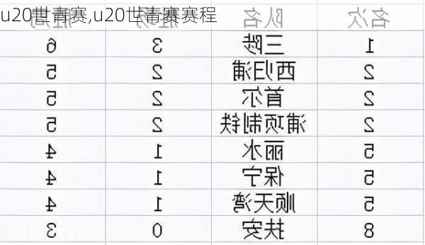 u20世青赛,u20世青赛赛程